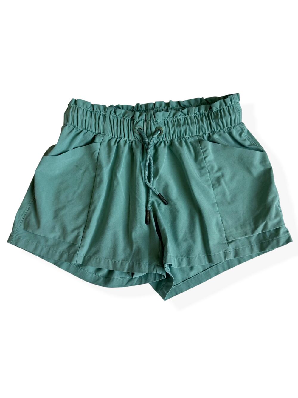 Athleta Girl Medium 8–10 Green Paperbag Waist Drawstring  Shorts